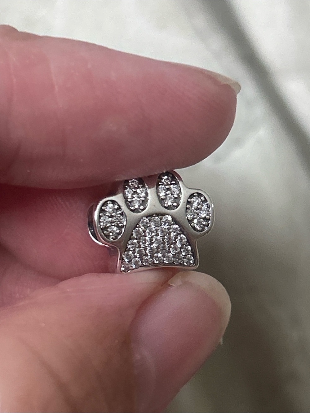 Pandora Sparkling Paw Print Charm Sterling Silver - Picture 2 of 3